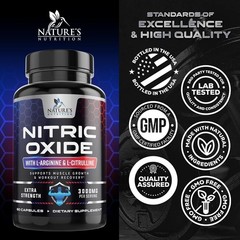 Nitric Oxide Booster Extra Strength 3000mg – 3X Strength L-Arginine & Citrullin