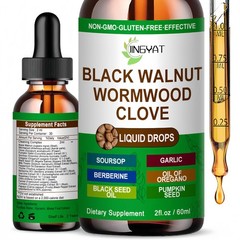 JINGYAT Organic Wormwood Black Walnut Clove Cleanse Drops 2 Fl Oz (Pack of 1)