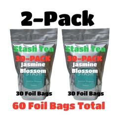 2 PACK JASMINE GREEN TEA 30 Bags each Non-GMO Kosher STASH