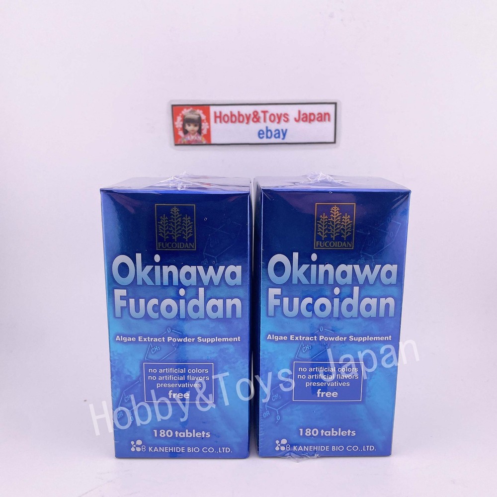 2 Boxes Okinawa Fucoidan Kanehide Bio 180 Caps 100% Mozuku Extract Supplement D