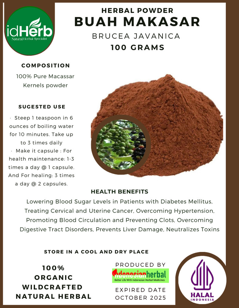 [idHerb] POWDER Buah Makassar Brucea javanica Natural Organic Herbal Herbs