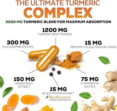 Turmeric Curcumin & Ginger with 95% Curcuminoid & BioPerine Black Pepper 2000mg