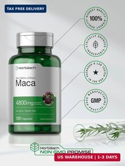 Horbäach Maca Root Capsules for Men and Women | 120 Pills | High Potency Extract