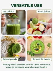 Organic Moringa Powder 100% Pure Leaf – USDA Certified, Perfect for Smoothies &