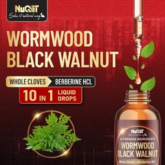 10in1 Parasite Cleanse Extract Wormwood Liquid Drops with Wormwood, Black Walnut