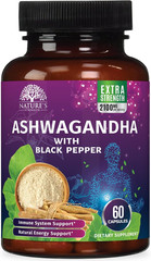 Ashwagandha Supplements – High-Absorption Ashwagandha Root Extract Powder with B