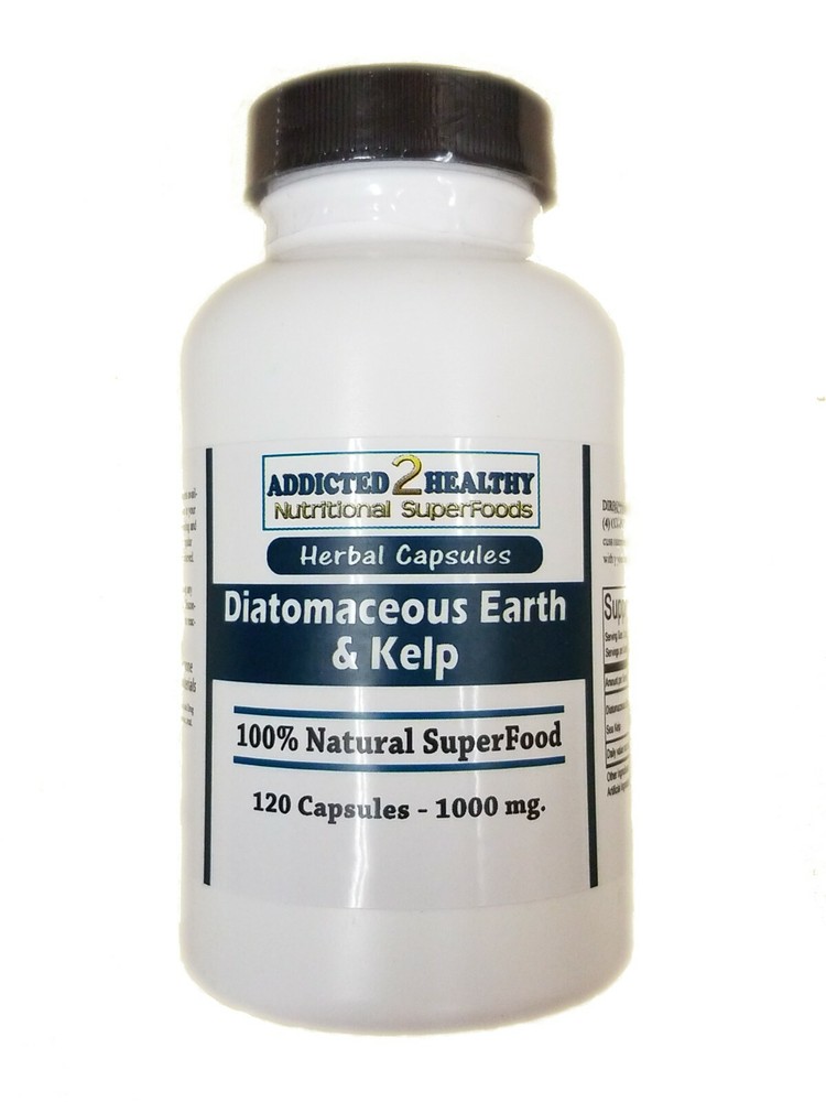 120 Diatomaceous Earth + Kelp Capsules – Silica,Detox,Trace Minerals,Immunity