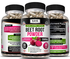 Organic Beet Root Powder 1300mg Capsules Nitric Oxide Booster Superfood Beetroot