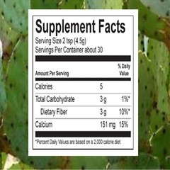 Nopal Cactus Pure 100% Blood Sugar Support Bloated Stomach Fiber 1/2Lb ALKAVITA