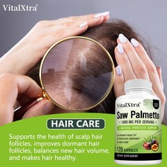 Saw Palmetto 1000mg Supports Healthy Hair Growth For Men & Women 120 Capsules
