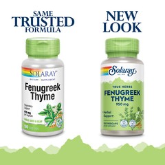 Solaray Fenugreek & Thyme 475 mg | 50 Servings | 100 VegCaps