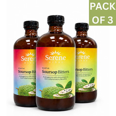 Soursop Bitters Pure 16 oz 100% Natural Detox Herb (Pack of 3 Bottles)