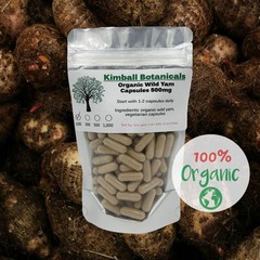 Organic Wild Yam Root (American Yam) 500mg vegetarian capsules made fresh to