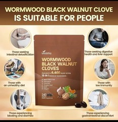 2 BOTTLES—LUXRY Vivonu Wormwood Black 240 Cloves Walnut Gelatin FAST SHIPPING