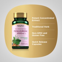 Fenugreek Seed Extract | 2000mg | 100 Capsules | Non-GMO | by Piping Rock
