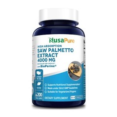 NusaPure Saw Palmetto Extract 4,000mg 200 Capsules (Non-GMO & Gluten Free)
