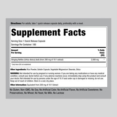 Stinging Nettle Root Extract | 180 Capsules | 2000mg | Non-GMO | by Piping Rock