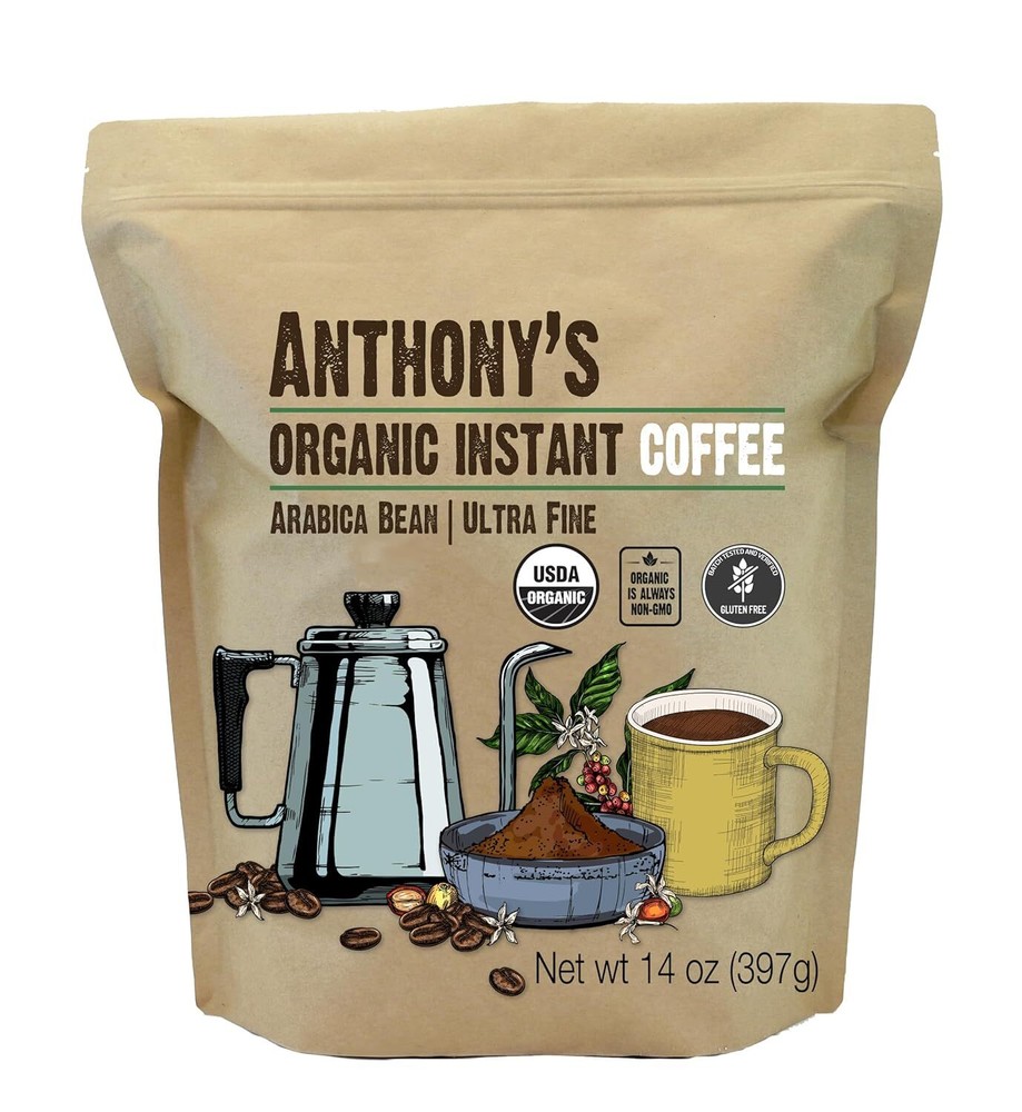 Anthony’s Organic Instant Coffee,14oz, Ultra Fine Microground, Gluten Free,