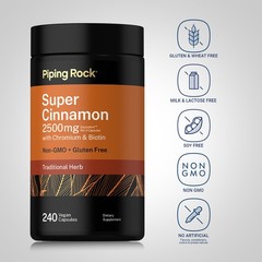 Ceylon Cinnamon Capsules | 2500mg | 240 Count | Complex | by Piping Rock