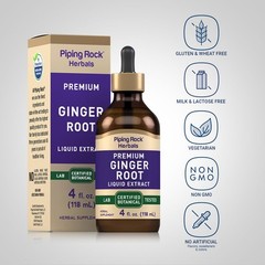Ginger Root Extract Liquid | 4 Fl Oz | Alcohol Free | by Piping Rock