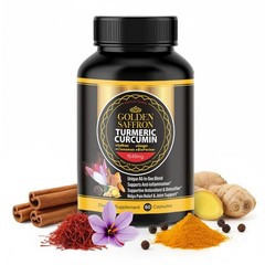 GOLDEN SAFFRON Turmeric Curcumin Supplement with 60 Count (Pack of 1)