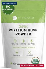 Kate Naturals Psyllium Husk Powder for Fiber and Baking Bread, 12oz | Organic, G