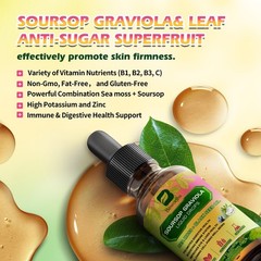 2x Soursop Graviola Extract Liquid Drop with Sea Moss Black Pepper Burdock Root