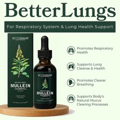 Betterbrand Mullein & Chlorophyll Drops designed for Lung Detox & Respiratory Su