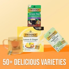 Twinings Lemon & Ginger Herbal Tea 100 Count, 1 Pack