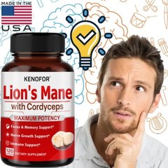 Lion’s Mane Supplement-Brain Booster,Support Focus, Cognition, Memory & Immunity