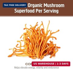 OM MUSHROOM SUPERFOOD Cordyceps Organic Mushroom Powder, 3.5 Ounce, 50 Servings,