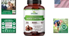 Extra Strength Horse Chestnut Extract 3000 mg – 120 Capsules 20% Aescins