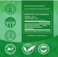Moringa Capsules by Pura Vida Moringa | Organic Moringa Powder | Natural Anti-In