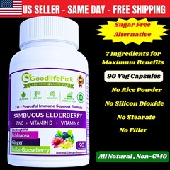7 in 1 Elderberry with Zinc Echinacea, Vitamin C & D Ginger & Amla 90 Capsules