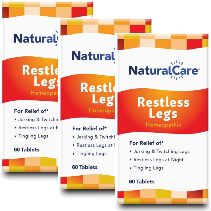 Natural Care Restless Legs Homeopathic 60 Tabs Each (Pack of 3)