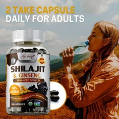 Shilajit & Ginseng 1500mg – Non-GMO – for Energy, Endurance and Stress Relief