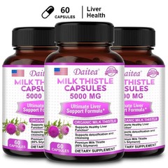 Organic Milk Thistle Extract Capsules Liver Support Detox Supplement