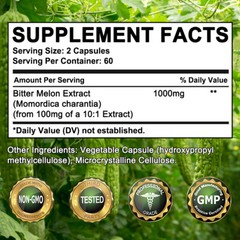 Bitter Melon Capsules | 1000mg | 30 To 120 Caps | Non-GMO & Gluten Free