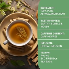 , Ashwagandha Root Tea (100 tea Bags) | Caffeine Free, Gluten Free | Packed i…