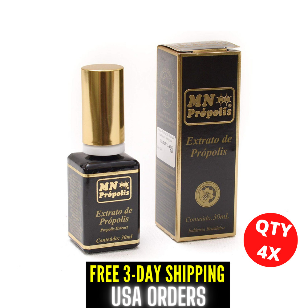 MN PROPOLIS GOLD Propolis Extract Brazilian Bee Green 4 x Bottles 30 mL 1 oz Lot