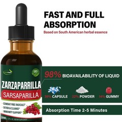 Sarsaparilla Root Extract Drops for Liver Cleanse Detox & 2 Fl Oz (Pack of 1)