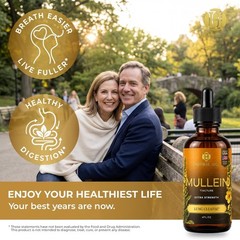 Mullein Leaf Extract Organic Lung Cleanse Drops for Lung Health Natural Herbal ✅