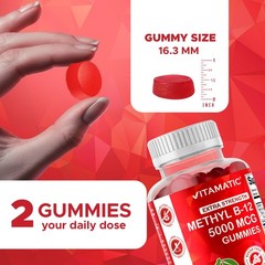 2 Pack- Vitamatic Extra Strength Vitamin B12 5000 mcg Gummies – 120 Count