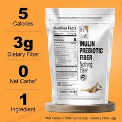 – Inulin Prebiotic Fiber, Water Soluble, Chicory Root Powder, Promotes Gut Healt