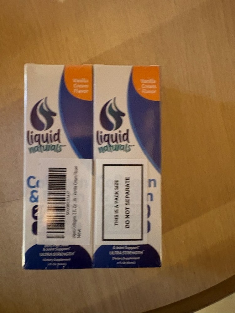 2 pack Liquid Naturals Collagen Vanilla Cream Flavor 2 Ounces Exp 11/26