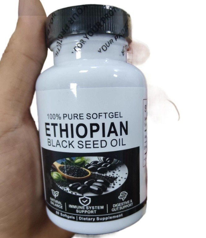 Black Ethiopian Seed Oil Softgels |4.64% Thymoquinone |Gluten-Free, 60 capsules