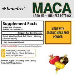 Maca Capsules Potency Adult Vitamins Testosterone Booster