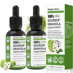 Organic Soursop Extract Drops – Pure Soursop Leaves & Fruit, Sugar/Gluten Free,