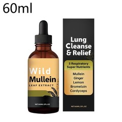 Wild Natural Mullein Drops With Ginger Lemon etc . for Lung Cleanse & Relief