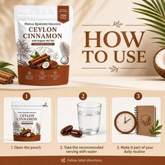 Achuhe Primal Remedies Ceylon Cinnamon – 300 1 Count (Pack of 300), White